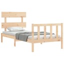 vidaXL Sengeramme med hodegavl 90x200 cm heltre