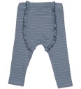 Minymo Leggings Rib Blue Mirage/Sølv Stripet m. Volanger 62 Leggings Blå