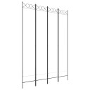 vidaXL Romdeler 4 paneler hvit 160x220 cm stoff