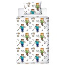 Licens Minecraft sengetøy   150x210 cm   Sengetøy med 2 i 1 design   100% sengetøy i bomull