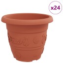 vidaXL Rund Blomsterpotte 24 stk. Klinker Rød Ø 34 x 28 cm Plast