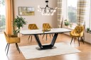 Ventera Forlengningsbart Spisebord 160 cm - Keramikk/Svart/Hvit
