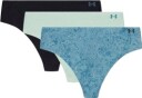 Under Armour Truser 3P Pure Stretch Invisible Thong Blå/Grønn Medium Dame
