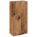  Vegghengt baderomsskap gammel tre 32x20x67 cm