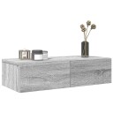  Vegghylle med skuffer grå sonoma 60x26,5x15 cm konstruert tre 8721158650047