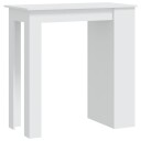 vidaXL Barbord med oppbevaringsstativ hvit 102x50x103,5 cm sponplate