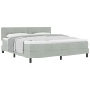  Box Spring Seng med Madrass Lysegrå Super King Fløyel