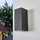 Lucande Utevegglampe Xava med 2 lys, grafittgrå