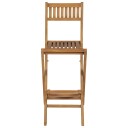 vidaXL Sammenleggbare barstoler 2 stk heltre teak