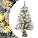 vidaXL Mini juletre 45 cm 25 LED-lys Varmhvit PVC Grønn og hvit