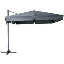 VEGA Fritthengende parasoll Breva; 295x295x270 cm LxBxH; Grå; Kvadratisk