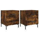 vidaXL Nattbord 2 stk røkt eik 40x35x47,5 cm konstruert tre