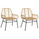  Sammenleggbare hagestoler 2 stk brun polyrotting 369092