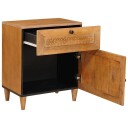  Nattbord med skuff Lysebrun 50 x 33 x 60 cm heltre mango