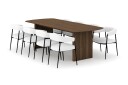 Bark Richeto Spisebord 240 cm med 8 Velma Spisestoler   Røkt eik / Hvit Bouclé