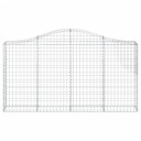 vidaXL Gabionkurver buede 10 stk 200x30x100/120 cm galvanisert jern