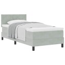  Box Spring Seng med Madrass Lys Grå 100x200 cm Fløyel