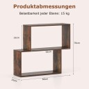3 etasjes geometrisk bokhylle – tre brun kubeformet oppbevaring