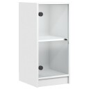 vidaXL Sideskap med glassdører hvit 35x37x75,5 cm