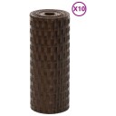  Balkongskjerm 10 stk brun og svart 255x19 cm polyrotting