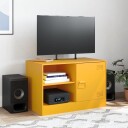  TV-benk sennepsgul 67x39x44 cm stål
