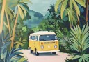 Yellow Van Tropical Adventure Plakat / 50x70