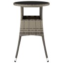 vidaXL Hagebord Ø60x75 cm herdet glass og polyrotting grå