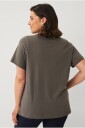 Ellos Plus collection   T skjorte med rund halsringning   Brun