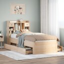  Seng med bokhylle uten madrass 75x190 cm heltre furu 8721158384232