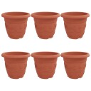 vidaXL Rund Blomsterpotte 6 pcs Klinker Rød Ø 34 x 28 cm Plast