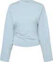 Weekday Ruched Long Sleeved T Shirt   BLUE   M