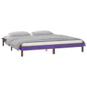 vidaXL Sengeramme med LED honningbrun 140x200 cm heltre