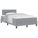  Box Spring Seng med Madrass Lysegrå 120x190 cm Stoff