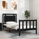 vidaXL Sengeramme med hodegavl svart 2FT6 small single heltre