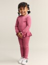 Gullkorn Amfis ull/bambus rysje bukse - varm rosa