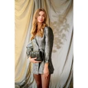 Noella Pace Belt Dress Silver Metal XS
