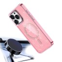 Hurtel Glitteretui MagSafe for iPhone 16 Pro - rosa med Glitter