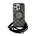 Karl Lagerfeld MagSafe Mobildeksel til iPhone 15 Pro Max - IML Crossbody Monogram - Svart