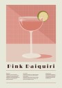 Pink Daiquiri Cocktail Retro Recipe Plakat Plakat / 30x40cm