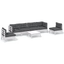 vidaXL Hagesofagruppe med puter 7 deler heltre furu