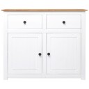 vidaXL Skjenk hvit 93x40x80 cm heltre furu Panama Range