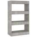 vidaXL Bokhylle/romdeler betonggr? 60x30x103 cm sponplate