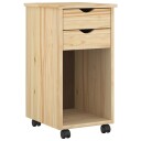 vidaXL Rullende skap Brun 34 x 39 x 65,5 cm Massiv furu