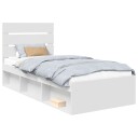  Sengestamme med hodegjerde Hvit 75 x 190 cm Massiv furu