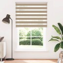  Sebragardin sandbrun 140x200 cm stoff bredde 135,9 polyester