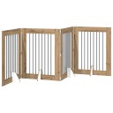 Vidaxl Foldbar Hundegitter Med Stativer 4 Stk. Artisan Eik 321 cm