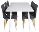 Venture Design Polar & Windu spisegruppe Hvit/grå 6 st stoler & bord 180 x 90 cm