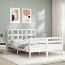  Sengeramme med hodegavl hvit 140x200 cm heltre 3194832