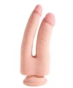 King Cock Plus Triple Density Double Penetrator Dobbel Dildo 23 cm   - Beige