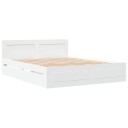  Sengeramme med hodegavl hvit 160x200 cm konstruert tre 8721102855528